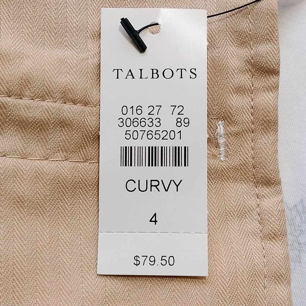 New TALBOTS White Pineapple Crop Pants 4 Curvy - Picture 5 of 7